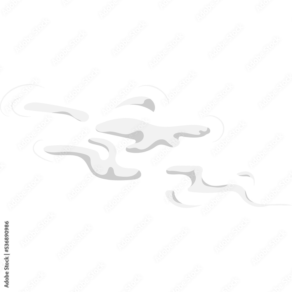 floating puffs of smoke in cartoon style