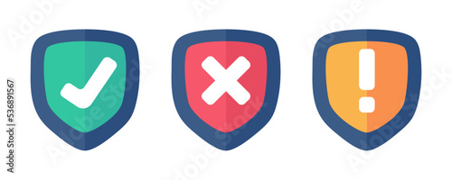 Shield data protection status. A check mark on the shield.