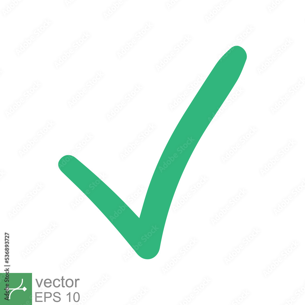 Green check mark icon. Simple flat style. Tick symbol, checkbox, right, checkmark, yes, correct, acceptance, ok concept. Vector illustration isolated on white background. EPS 10. Green check mark icon. Simple flat style. Tick symbol, checkbox, right, checkmark, yes, correct, acceptance, ok concept. Vector illustration isolated on white background. EPS 10.