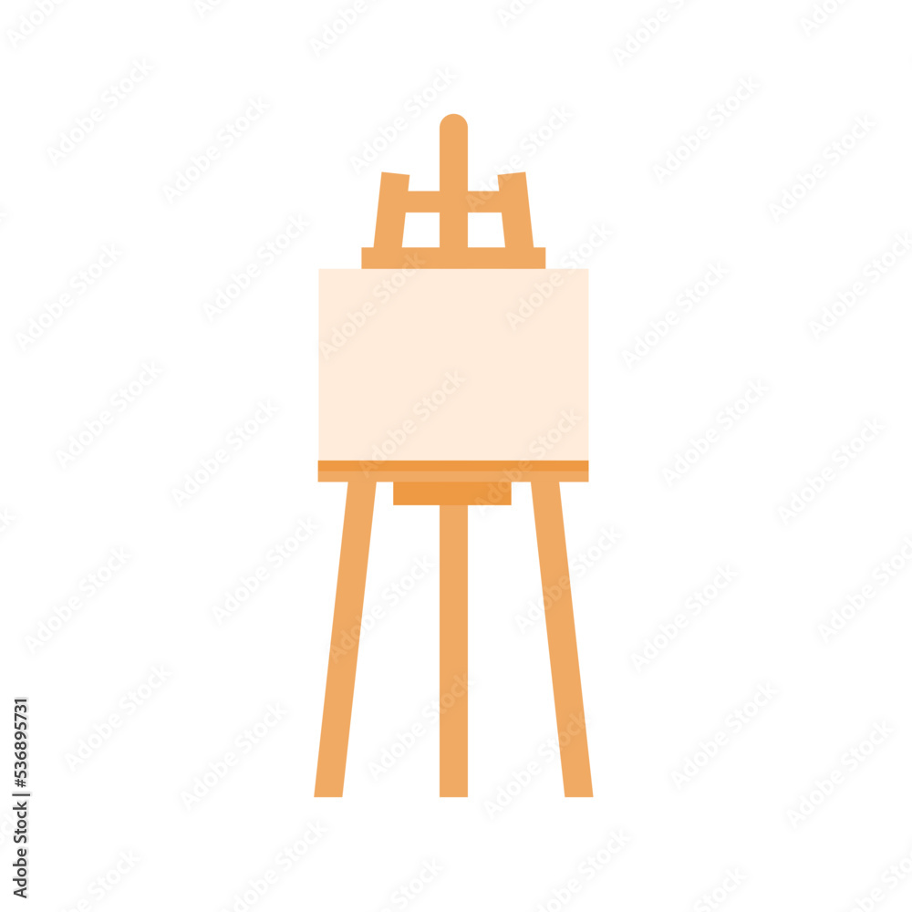 Wooden easel template of a colored table and white paper,Blank canvas on a painting easel,white drawing paper Wooden easel template of a colored table and white paper,Blank canvas on a painting easel,white drawing paper