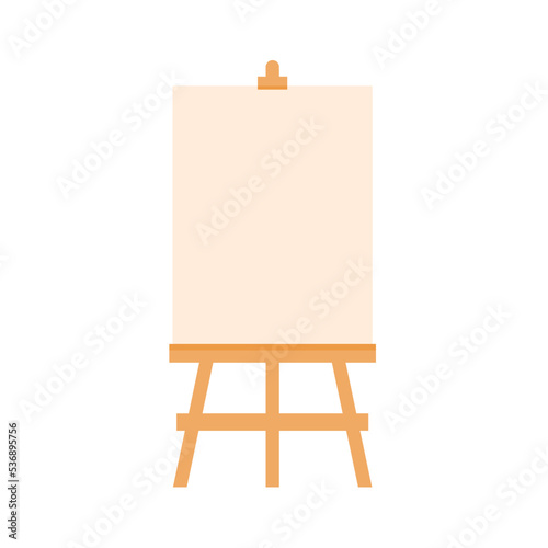 Wooden easel template of a colored table and white paper,Blank canvas on a painting easel,white drawing paper