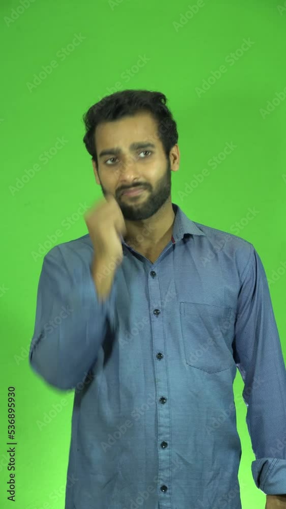 Indian Boy sad not happy Chroma Green Screen Video Indian Boy sad not happy Chroma Green Screen Video