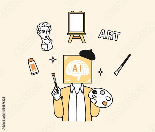 AIが自動でイラストを作成する擬人化イメージイラスト