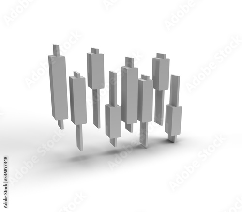 3d rendering Candlestick chart  financial and stock markets  Minimal concept trading cryptocurrency  investment trading  exchange  isometric  financial  index  Bullish  forex.