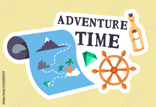 Adventure time, treasure hunt and piracy maps