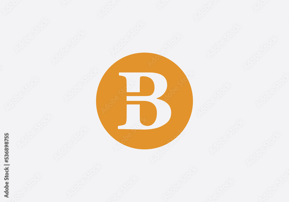 Flat circle logo icon and circle favicon letter B Flat circle logo icon and circle favicon letter B