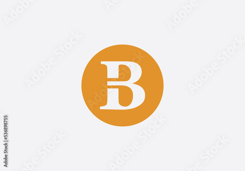 Flat circle logo icon and circle favicon letter B