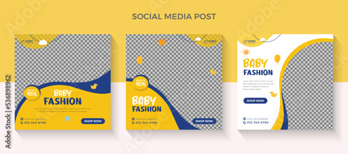 baby fashion sale banner, design promotion template, promotion post, square banner,discount template, media post, fashion sale banner design,