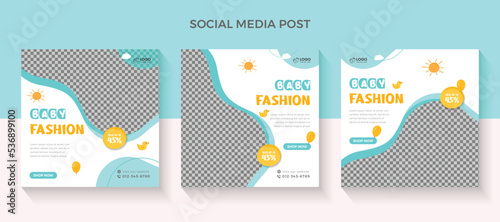 baby fashion sale banner, design promotion template, promotion post, square banner,discount template, media post, fashion sale banner design,
