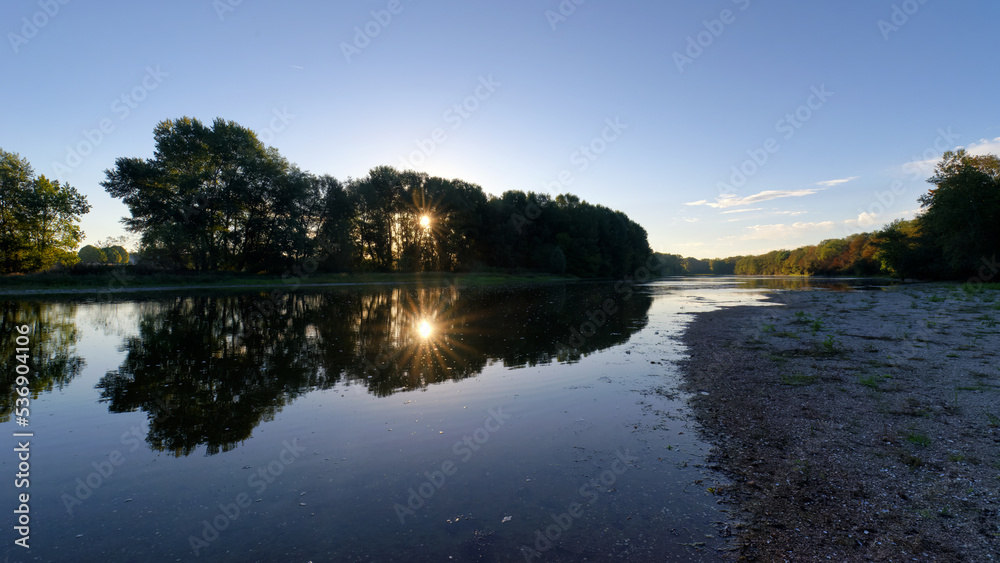 Loire river bank near Orleans city. Saint-Denis-en-Val village