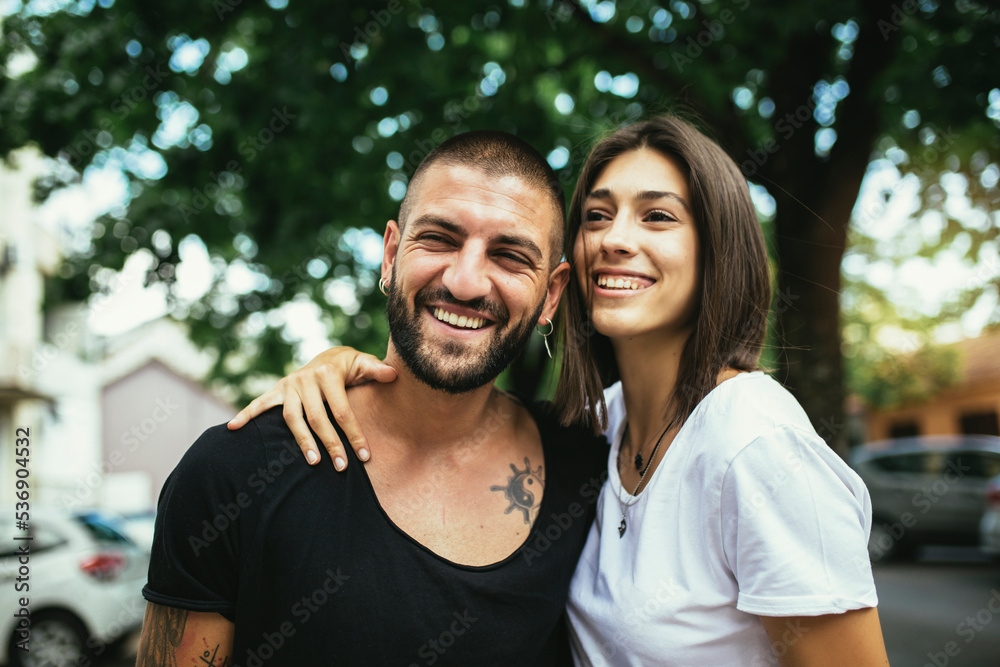 Romantic couple in love spending time together outdoors. Romantic couple in love spending time together outdoors.