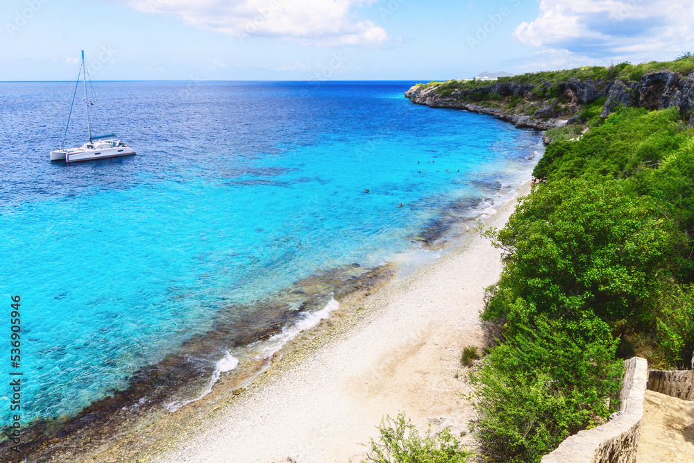 The view from the top of 1000 Steps dive site on Bonaire