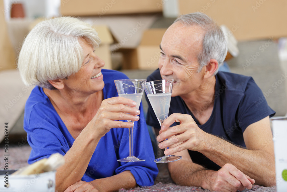 mature couple holding champagne glasses mature couple holding champagne glasses