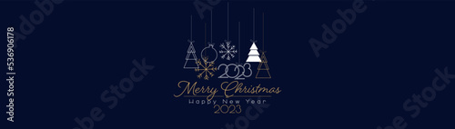 Merry Christmas and Happy New Year 2023 banner.