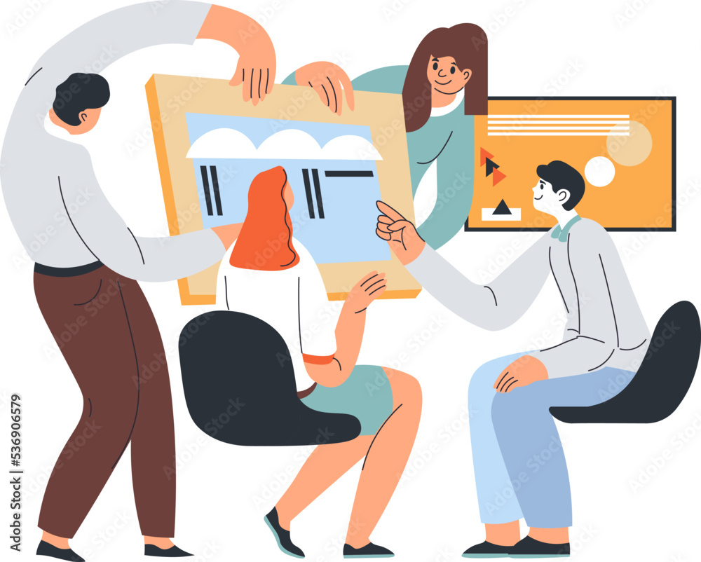 Presentation in office, people working in team Presentation in office, people working in team