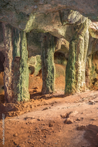 Photography unique stalactite cave cuba