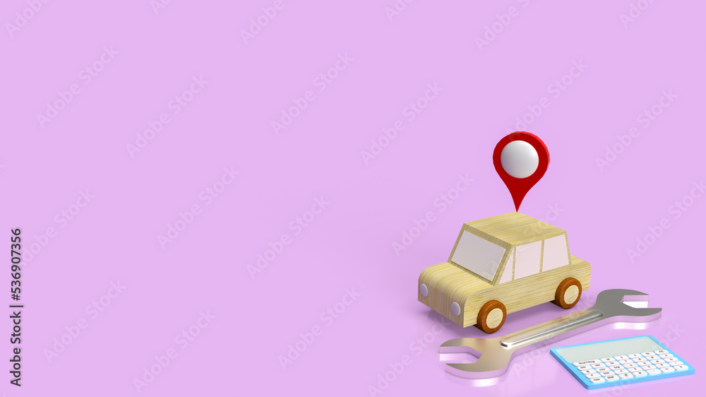 Fototapeta premium car and tool for auto service 3d rendering
