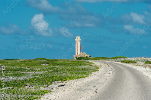 Lighthouse Willemstoren at south coast of Bonaire, Netherland Antilles