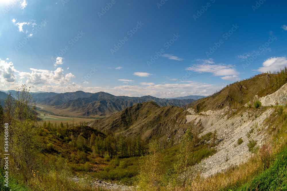 View from the Cheki-Taman pass. Altai, Russia. High-quality photography