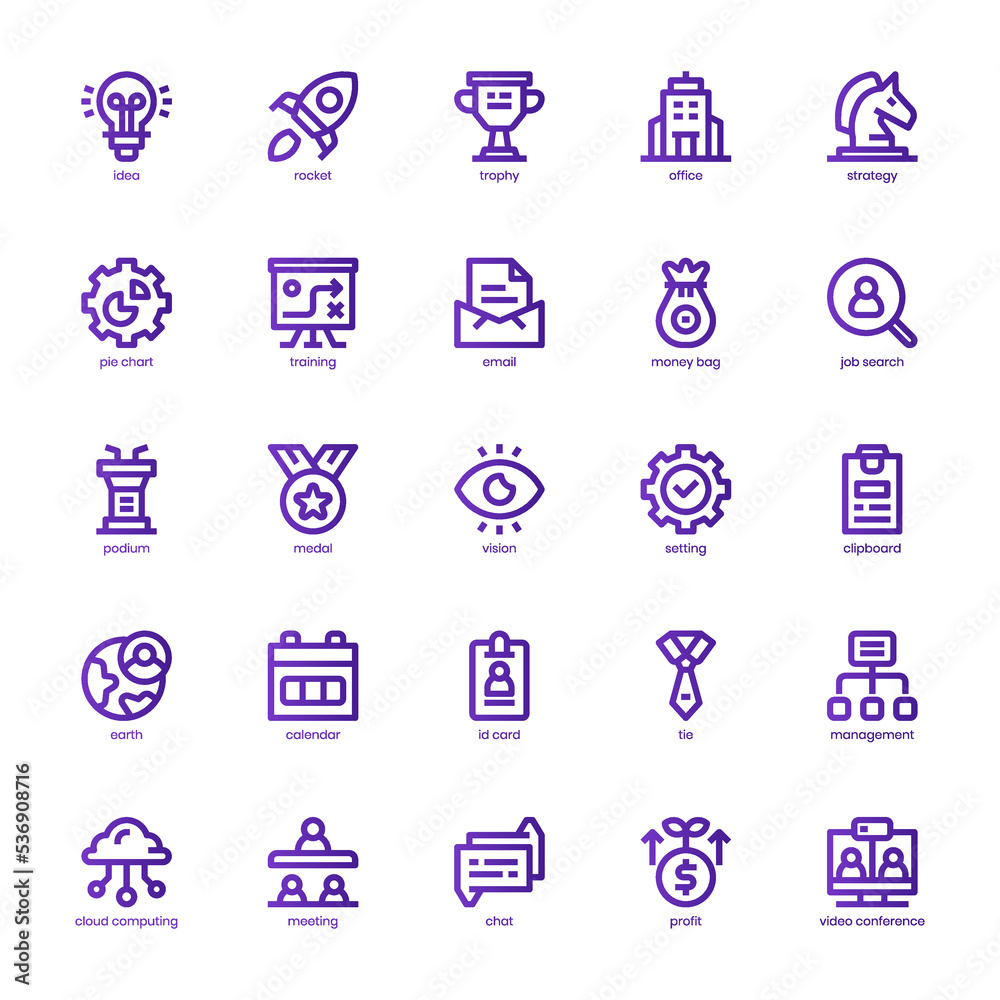 Business icon pack for your website, mobile, presentation, and logo design. Business icon basic line gradient  design. Vector graphics illustration and editable stroke.