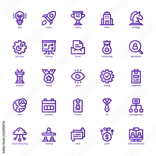 Business icon pack for your website, mobile, presentation, and logo design. Business icon basic line gradient  design. Vector graphics illustration and editable stroke. © Yaprativa