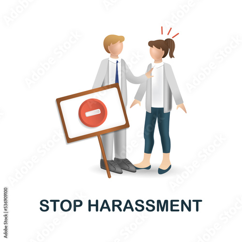 Stop Harassment icon. 3d illustration from harassment collection. Creative Stop Harassment 3d icon for web design, templates, infographics and more