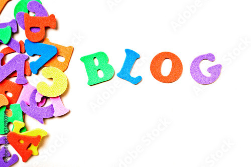 blog spelled with colorful letters