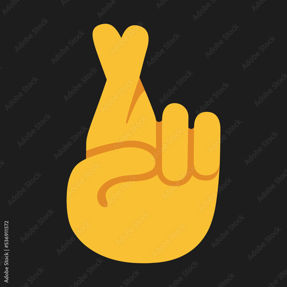 Crossed Fingers vector sign design. Isolated good luck emblem sticker design. Crossed Fingers vector sign design. Isolated good luck emblem sticker design.