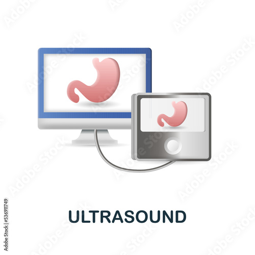 Ultrasound icon. 3d illustration from health check collection. Creative Ultrasound 3d icon for web design, templates, infographics and more