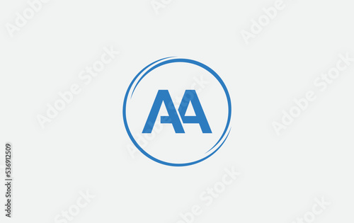 Circle logo icon and circle favicon flat letter AA