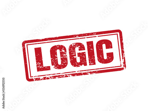 Logic red stamp text on white