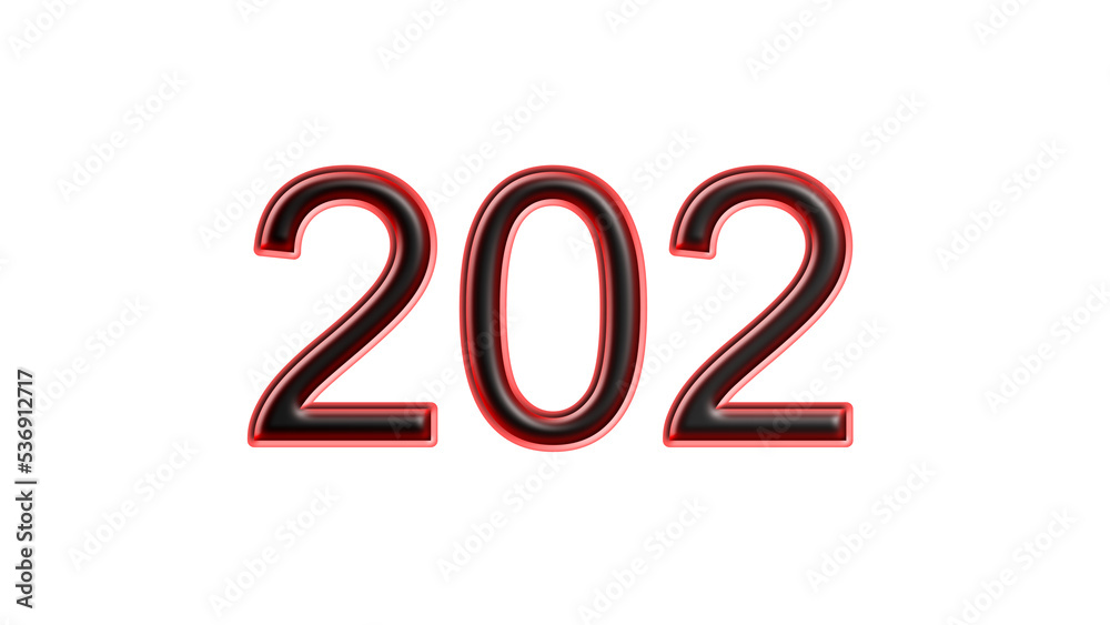 red 202 number 3d effect white background red 202 number 3d effect white background