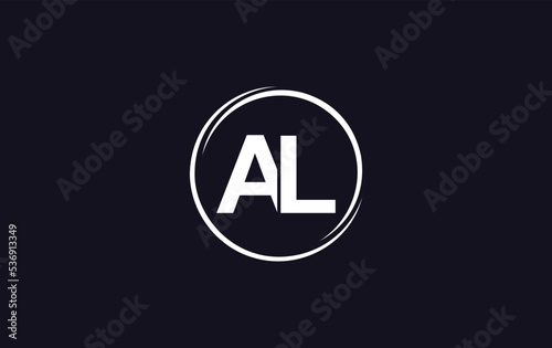 Free Download Circle logo icon and circle favicon flat letter AL - GFXLoad