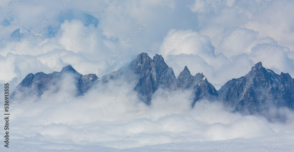 Beautiful alpine scenery in the Swiss Alps in winter
