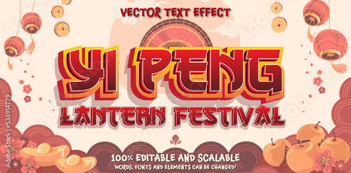 Release sky floating lanterns or lamp to worship Buddha's relics at night. Traditional festival in Chiang mai, Thailand. Loy krathong and Yi Peng Lanna ceremony. Celebration editable red text template