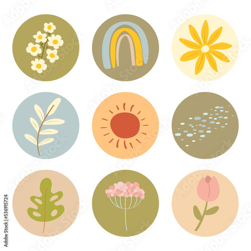 Instagram Highlights cover icons.white background.
vector, illustration