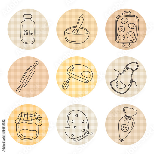 Instagram Highlights cover icons.white background.
vector, illustration