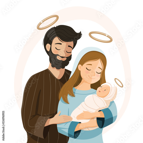 Holy Family. Nativity scene. Birth of Christ. Christmas season