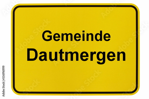 Illustration eines Ortsschildes der Gemeinde Dautmergen in Baden-Württemberg photo