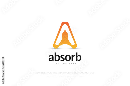 Abstract Letter A Logo Design with Negative Space Concept in Orange Gradient Style. AA Initial Logo with Modern and Futuristic Concept