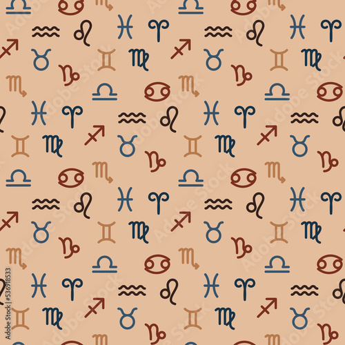 seamless pattern with zodiac signs