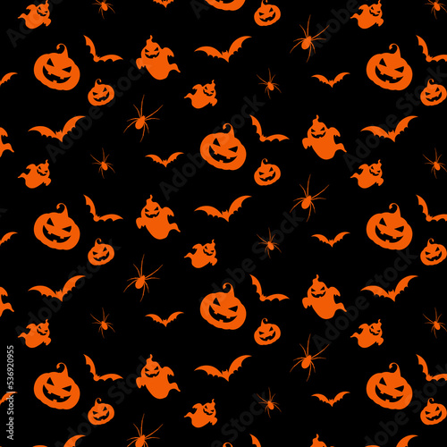 Halloween pattern background in orange and black