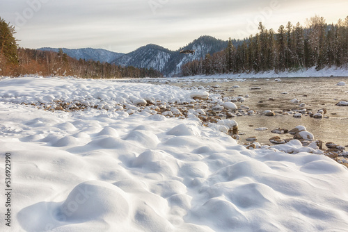 Morning winter on the Biya river, Altai, Russia © Shchipkova Elena