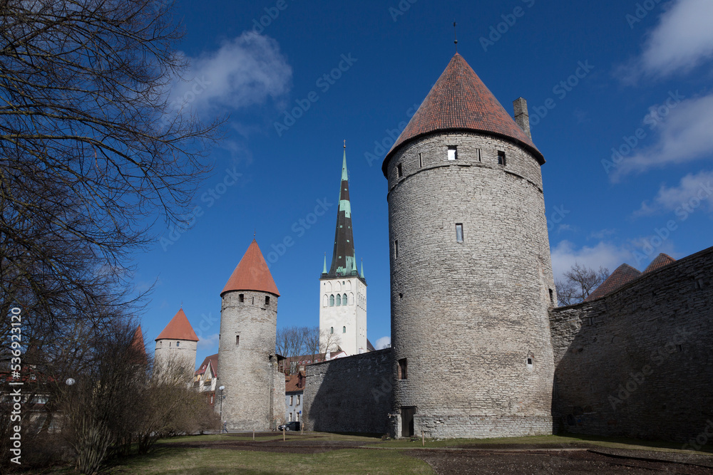 Fortress Wall and the Old Town Tower , Tallinn, Estonia Fortress Wall and the Old Town Tower , Tallinn, Estonia