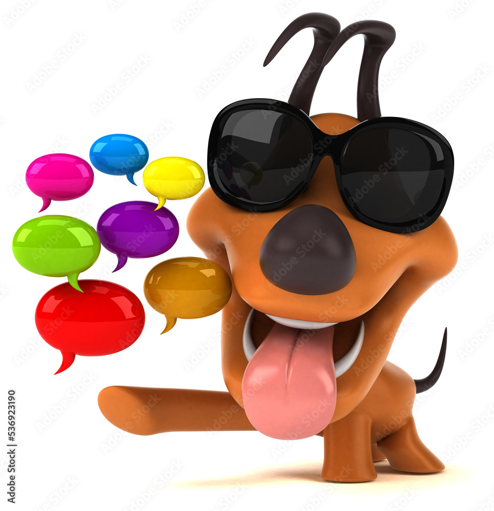 Fun dog - 3D Illustration Fun dog - 3D Illustration