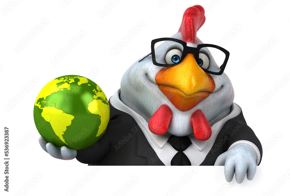 Fun chicken - 3D Illustration Fun chicken - 3D Illustration