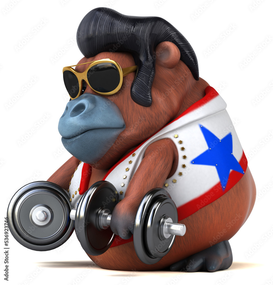 Fun 3D cartoon illustration of a Orang Outan rocker Fun 3D cartoon illustration of a Orang Outan rocker