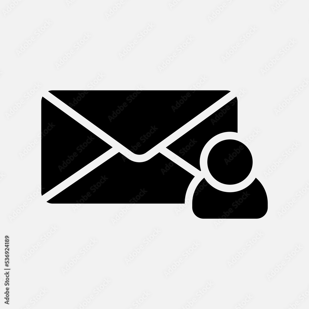 Account email icon in solid style about email, use for website mobile app presentation Account email icon in solid style about email, use for website mobile app presentation