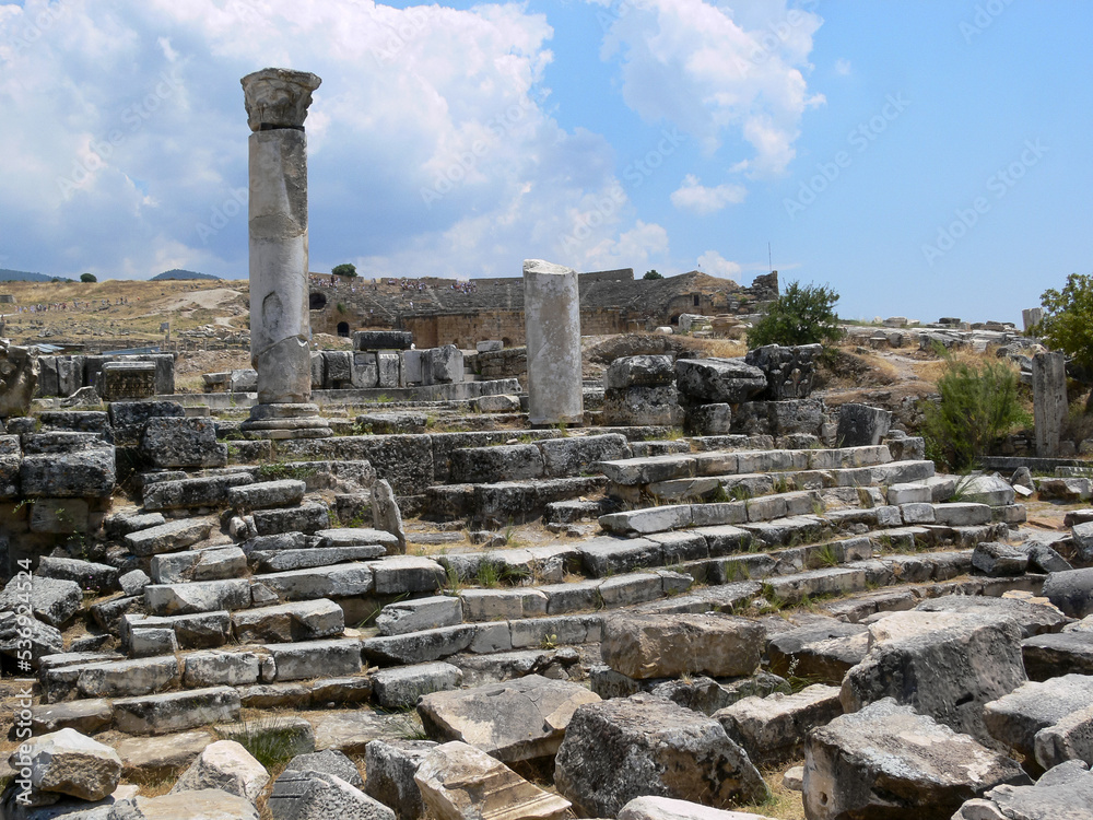 The ruins of the ancient city of Hierapolis, Turkey