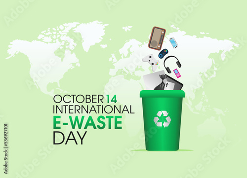 vector graphic of international e-waste day good for international e-waste day celebration. flat design. flyer design.flat illustration.